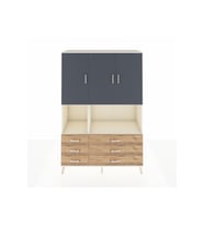 Hyperion Dolap 6 Raflı 6 Çekmeceli 3 Kapaklı 132x44x195 Aytaşı-Antrasit/Çam