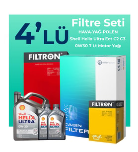 Filtron Jaguar XE 2.0 Dizel Filtre Bakım Seti Shell Motor Yağlı (2015-2020) 4 Lü