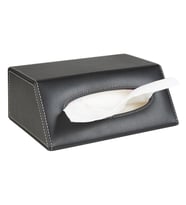 Peçetelik,Çek Al El ve Yüz Havlusu Kutu Mendil,Kağıt Mendil Muhafaza Kutusu,Vegan Deri,9*22*18 cm. Siyah