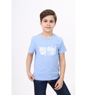 Toontoy Erkek Çocuk Baskılı Tişört (Mavi)