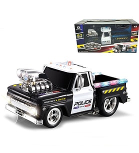 Uzaktan Kumandalı Sesli Işıklı USB Şarjlı Kasalı Model Drift Kamyonet Polis Aracı (Çok Renkli)