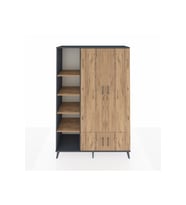 Hyperion Gardrop 6 Raflı 4 Kapaklı Tek Askılı 132x44x195 Antrasit-Çam