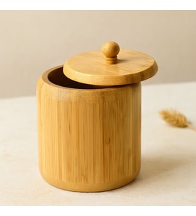 Ahşap Bambu Kapaklı Şekerlik Ø11.3 cm
