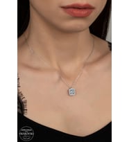 Union Swarovski Zirconia Kadın Pırlanta Montür Gümüş Kolye