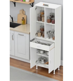 Eliusta Vellum Beyaz Dolap 65x173x32,5 cm Ebatlarında Çok Fonksiyonlu 65 cm Genişlikte Banyo Dolabı