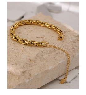 Zincir Gold Çelik Bileklik Sns400191