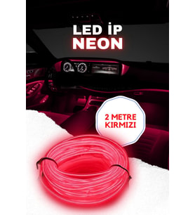 Araç Içi Kırmızı Neon Ledi Ip Led Torpido Ledi 2 Metre Neon Led