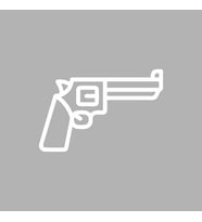 Pistol Araba Sticker siyah 17x11 CM (Beyaz)