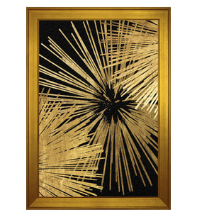 Soyut Şekiller Motifli Kanvas Tablo 50 x 70 cm Gold Çerçeve