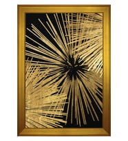 Soyut Şekiller Motifli Kanvas Tablo 50 x 70 cm Gold Çerçeve