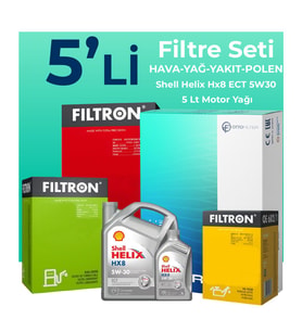 Filtron BMW 1.16D Filtre Bakım Seti Shell Motor Yağlı (2015-2019) 5 Li