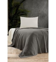 Petra  Triko Yatak Örtüsü Tek Kişilik 180 X 230 (Antrasit)
