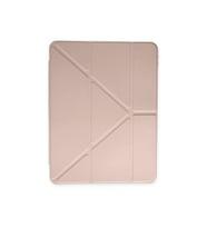 Galaxy Tab S6 P617 Kılıf Tri Folding Kalem Bölmeli Standlı Kılıf (Rose Gold Altın)