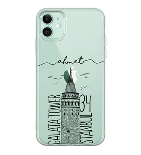 Apple Galata Tower Tasarımlı Şeffaf Telefon Kılıfı