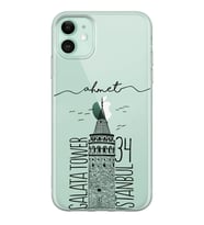 Apple Galata Tower Tasarımlı Şeffaf Telefon Kılıfı