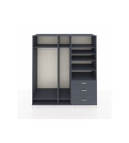 Kronos Dolap 9 Raflı 3 Çekmeceli 3 Askılı 220x59x243 Antrasit-Antrasit/Antrasit