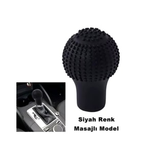 Silikonlu Masajlı Vites Topuzu Kılıfı Siyah Yuvarlak BR6219601