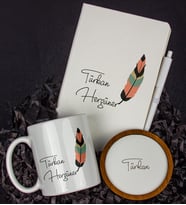 Kişiye Özel Defter Kalem Kupa Ve Bardak Altlığı Hediye Seti 103694 (Model 1)