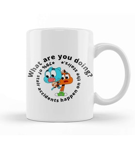 Gumball Watterson and Darwin Watterson Kupa Bardak Porselen