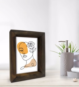 BK Gift Banyo Dekoratif Doğal Masif Ahşap Çerçeve 15x20cm-8 (Beyaz)