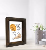 BK Gift Banyo Dekoratif Doğal Masif Ahşap Çerçeve 15x20cm-8 (Beyaz)