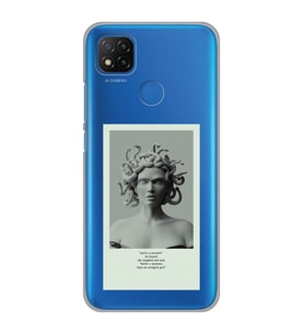 Xiaomi Redmi 9C / 10A Uyumlu Medusa Tasarımlı Şeffaf Telefon Kılıfı
