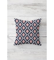 Geometrik Desenli Çift Tarafı Baskılı Gizli Fermuarlı Yastık Kılıfı Kırlent Koltuk Yastık Kılıfı (Pembe)