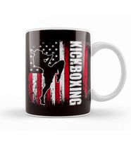 US American Flag Kickboxing Fighter Kickboxer Martial Arts Kupa Bardak Porselen