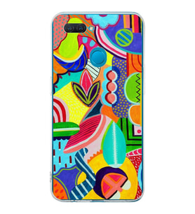 PrintiFy Oppo A5S  ile Uyumlu 1mm Slim Fit Retro Renkler 6 Baskılı Şeffaf  Kılıf