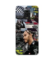Redmi Note 9 Pro / 9s Uyumlu Lewis Hamilton Kolaj Tasarımlı Şeffaf Telefon Kılıfı