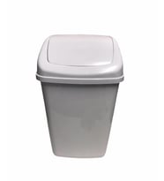 Polytime Sallanır Kapak Ofis Banyo Mutfak Bahçe Çöp Kutusu Kovası - 10 Litre / Beyaz - 37x24x19 Cm.