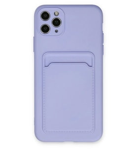 Newface Apple iPhone 11 Pro Max Kılıf Kelvin Kartvizitli Silikon - Lila