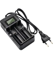 Akü Şarj Cihazı LCD Ekran Lityum İyon Pil Şarj Cihazı Akıllı Hızlı Şarj 2 Yuvalı Kafa Çok Sayıda 3,7 V 26650/18650/14500/16340 Lityum İyon Piller ile Uyumlu (Small)
