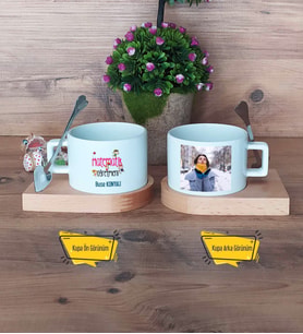 Matematik Öğretmeni Kupa Bardak Ahşap Altlıklı Kısa Fotoğraflı Öğretmenler Günü Hediyesi