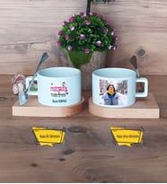 Matematik Öğretmeni Kupa Bardak Ahşap Altlıklı Kısa Fotoğraflı Öğretmenler Günü Hediyesi