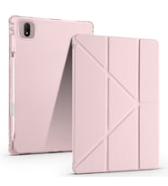 Honor Pad GT Pro Uyumlu Kılıf Zore Tri Folding Kalem Bölmeli Standlı Kılıf (Rose Gold Altın)