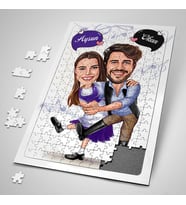 Erkeğe Hediye 240 Parça Karikatürlü Dans Seven Çiftler Puzzle