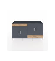 Kronos Konsol 5 Raflı 2 Çekmeceli 4 Kapaklı 176x59x99 Antrasit-Antrasit/Çam
