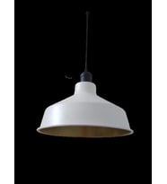 Retro Metal Dekoratif Beyaz İçi Gold Siyah Duylu Tekli Sarkıt Avize Çap:30 cm