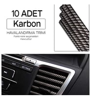 Araç İçi Klima Havalandırma Izgarası Dekoratif Şerit Trim Seti Karbon