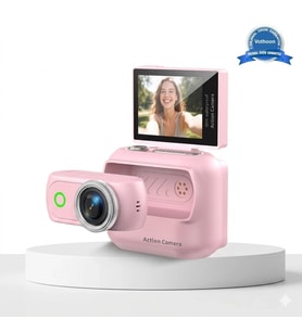 1080p Dijital Video Kamera (32gb) Kart Dijital Vlog Fotoğraf Makinesi Türkçe Pembe