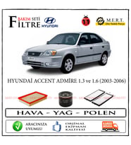 Accent Admire 1.3 / 1.6 Benzinli Filtre Bakım Seti (2002-2006)