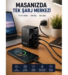 4 Cihazı Aynı Anda Destekleyen Şarj İstasyonu