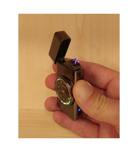 Isme Özel Usb Şarjlı Saatli Çift Arklı Rüzgarda Sönmeyen Çakmak
