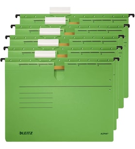 Leitz 1984 Alpha Yeşil Telli Askılı Dosya (5 li Paket)