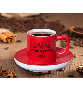 BK Gift Kişiye Özel Tarihli İsimli Mat Kırmızı Renk Türk Kahvesi Fincanı-3 Renkli Türk Kahvesi Fincanı, Arkadaşa Hediye ,  Anneye Hediye , Kahve Fincanı