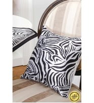 Zebra Baskılı Kumaş Siyaha Beyaz Kırlent Kılıfı 45x45 Ikili - 1434