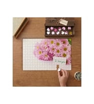 Pembe Kır Çiçekleri Tasarımı 240 parça Ahşap Puzzle Ahşap Kutuda MP00506