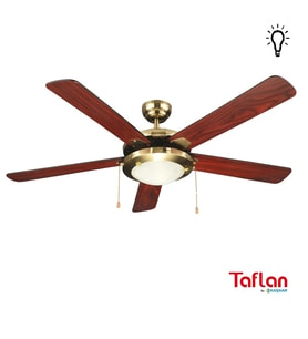 Kaşkar-Taflan D52018-Ahşap Lambalı Tavan Vantilatörü