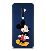 Oppo Reno 2Z Soft Premier Kapak Mickey Mouse-D Tasarımlı Silikon Kılıf - Lacivert (Şeffaf)